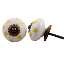 Yellow Star Ceramic Knob
